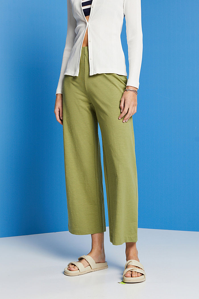 100%純棉平織布裙褲, 綠色, detail-asia image number 0
