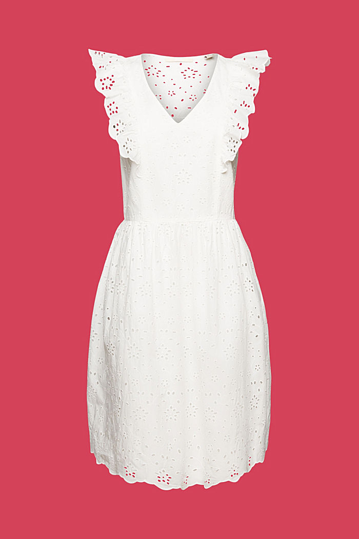 棉質蕾絲連衣裙, 白色, detail-asia image number 5