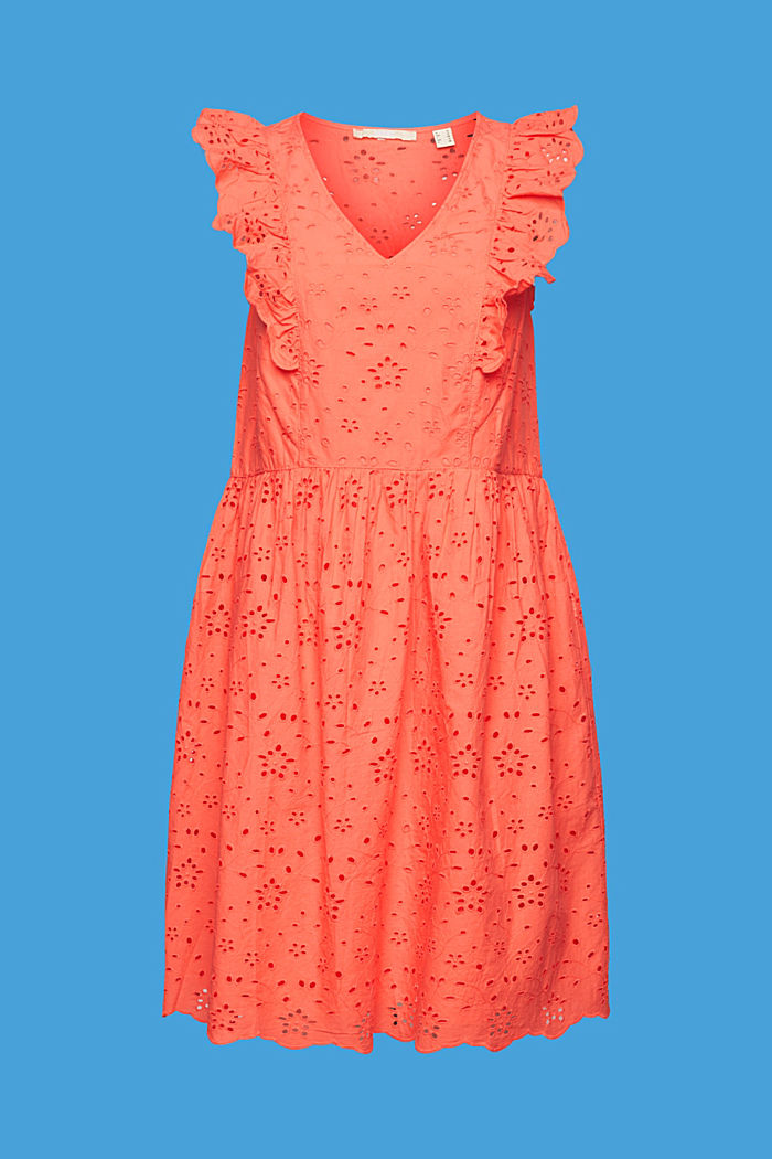棉質蕾絲連衣裙, 珊瑚色, detail-asia image number 6