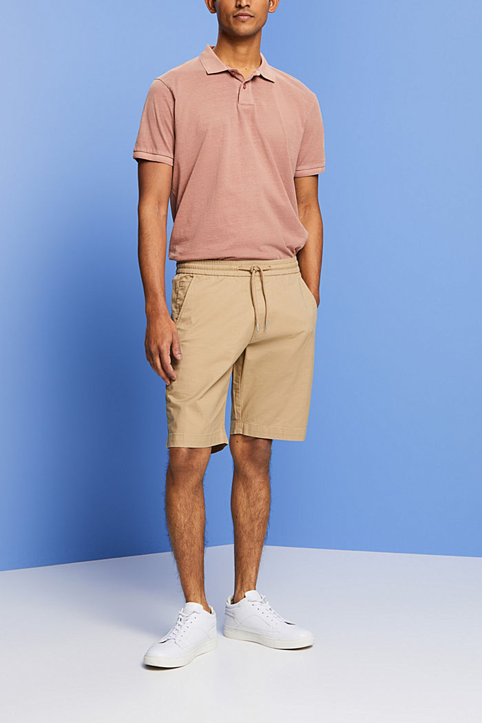 Cotton Twill Shorts, BEIGE, detail-asia image number 5