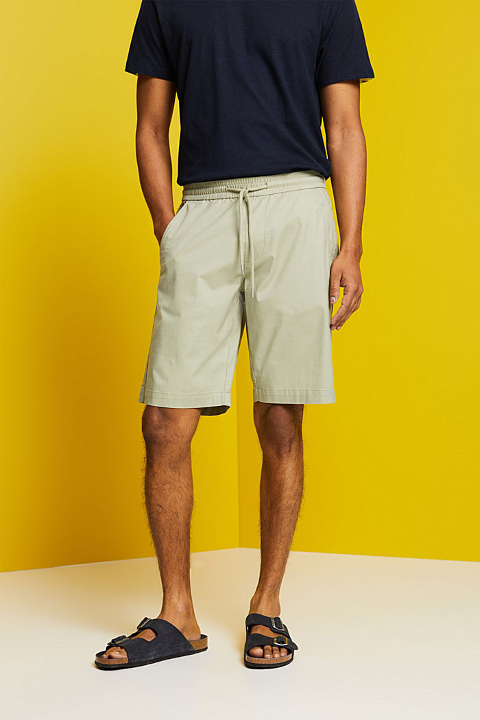 Cotton Twill Shorts, LIGHT GREEN, detail-asia image number 0