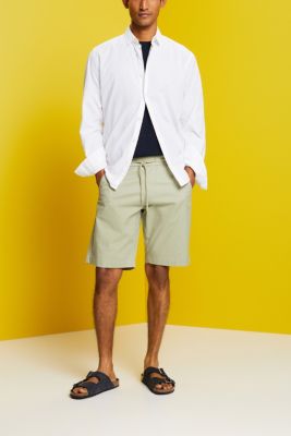 Cotton Twill Shorts, LIGHT GREEN, detail-asia image number 1