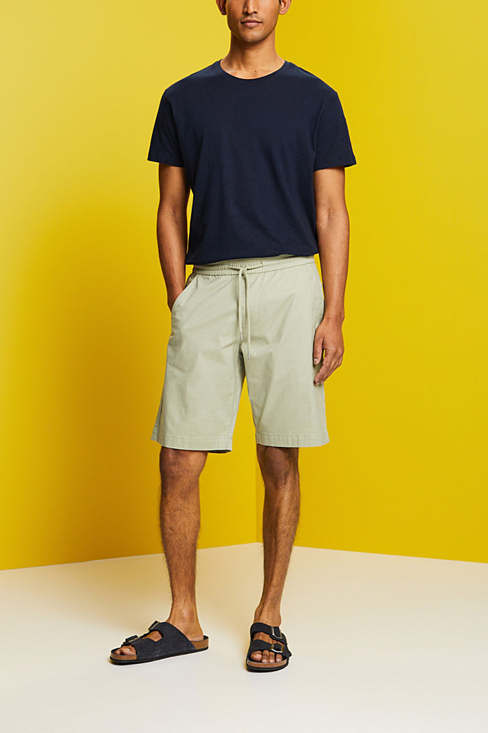 Cotton Twill Shorts, LIGHT GREEN, detail-asia image number 5
