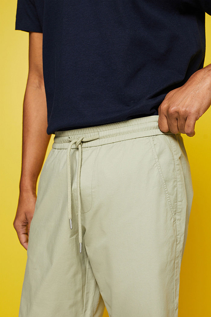 Cotton Twill Shorts, LIGHT GREEN, detail-asia image number 2