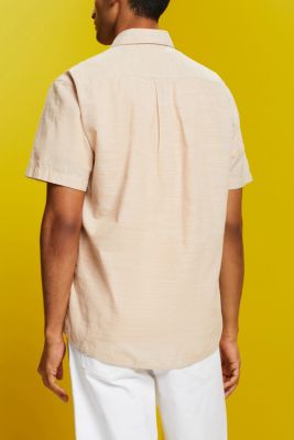 Short-sleeved shirt, 100% cotton, SAND, detail-asia image number 3