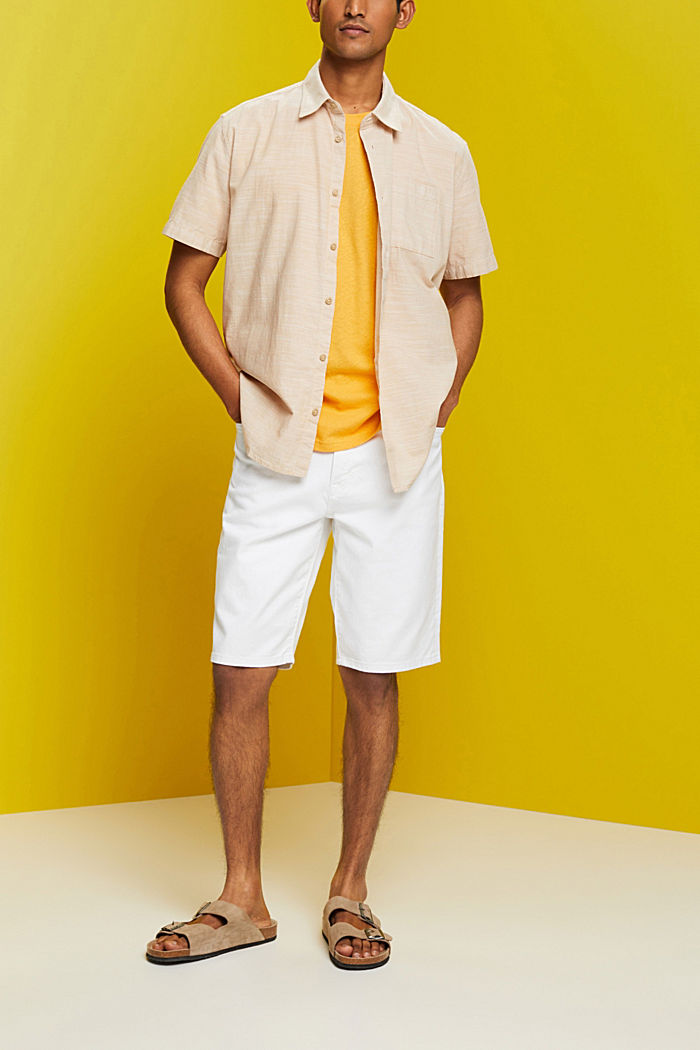 Short-sleeved shirt, 100% cotton, SAND, detail-asia image number 1