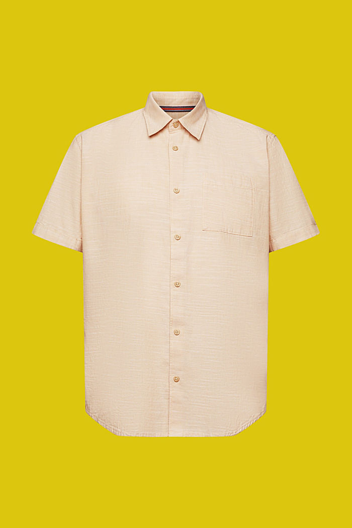 Short-sleeved shirt, 100% cotton, SAND, detail-asia image number 5