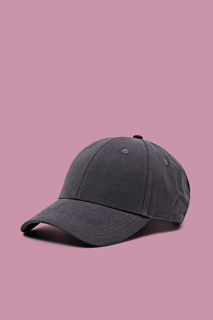 帆布棒球帽, 深灰色, detail-asia image number 0