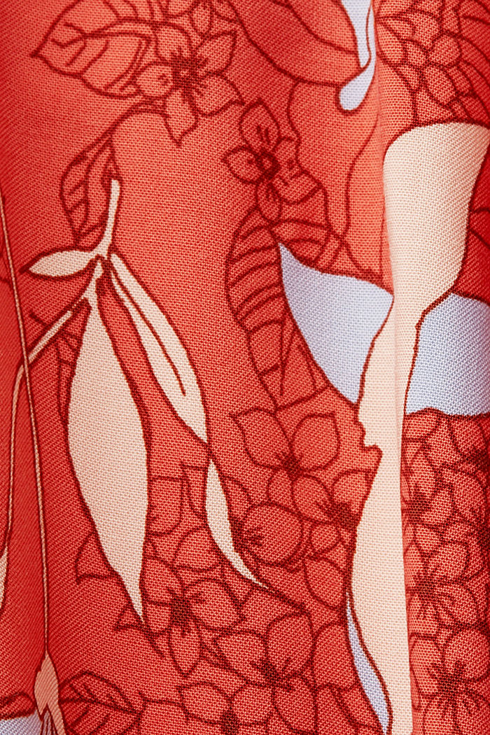 Patterned wide leg pull-on trousers, CORAL ORANGE, detail-asia image number 5