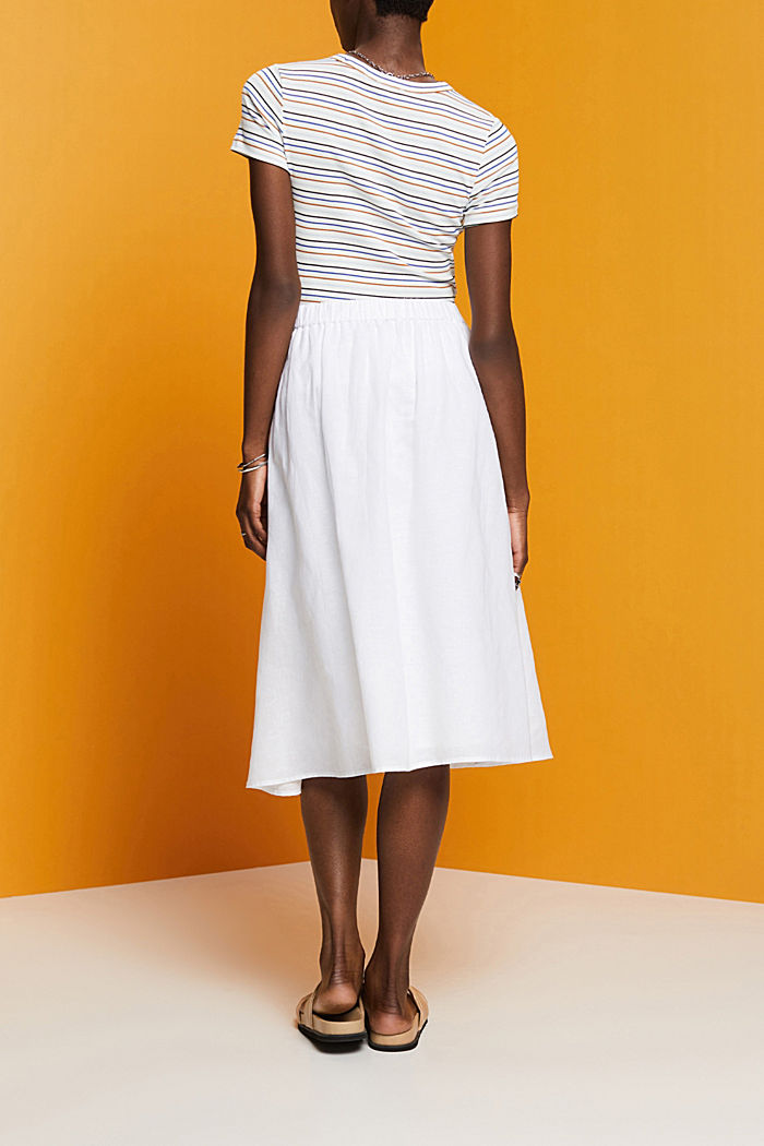 Midi skirt, linen-cotton blend, WHITE, detail-asia image number 3