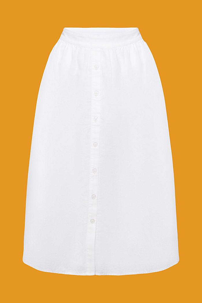 Midi skirt, linen-cotton blend, WHITE, detail-asia image number 6