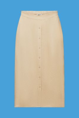 ‌棉麻混紡中長款半身裙