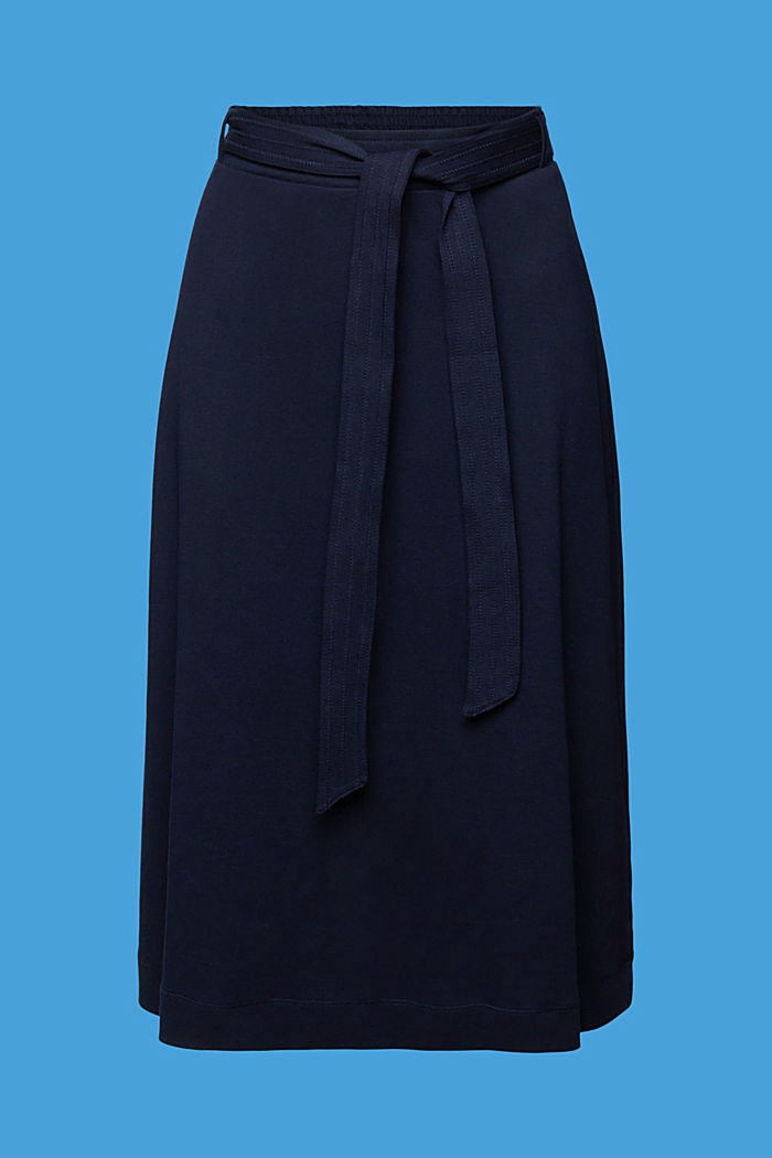 ‌配有腰帶的平織布半裙, 海軍藍, detail-asia image number 6