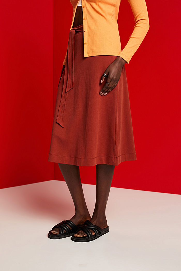 ‌配有腰帶的平織布半裙, 陶土色, detail-asia image number 0