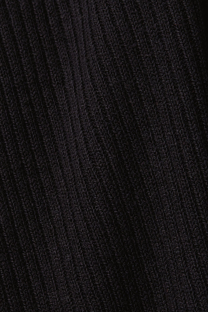 ‌亞麻混紡羅紋針織連身裙, 黑色, detail-asia image number 5