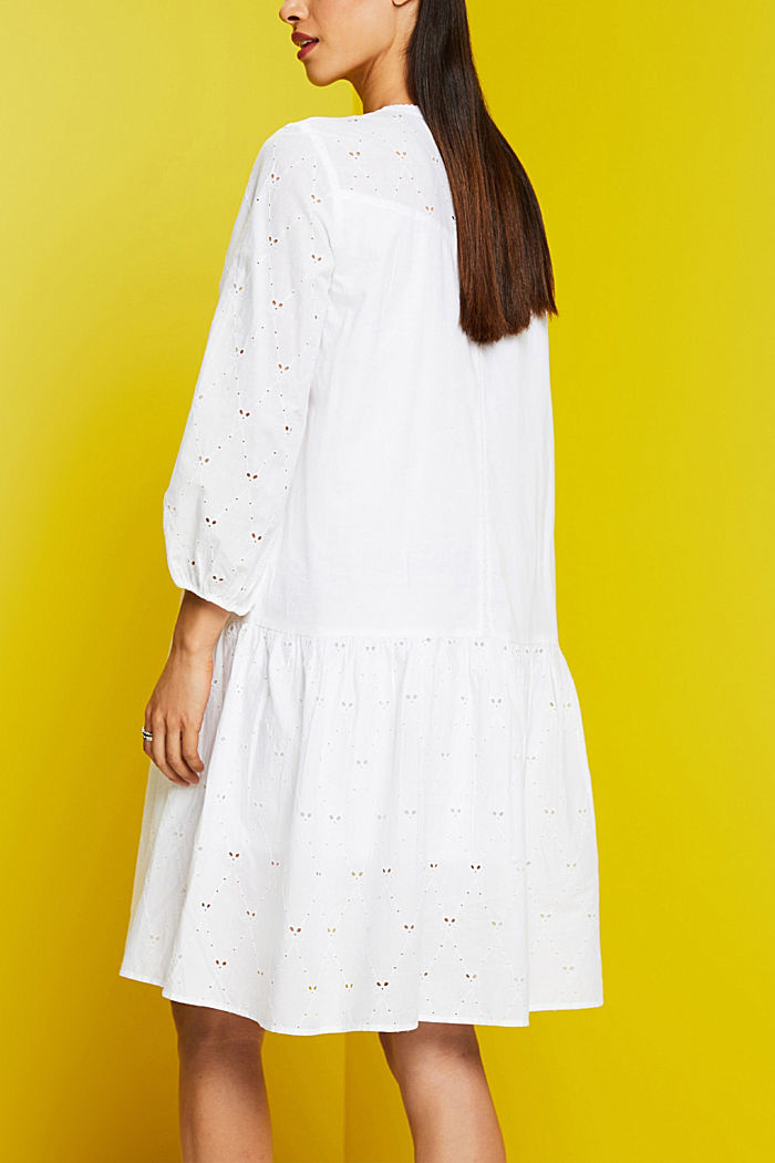 Embroidered dress, 100% cotton, WHITE, detail-asia image number 3
