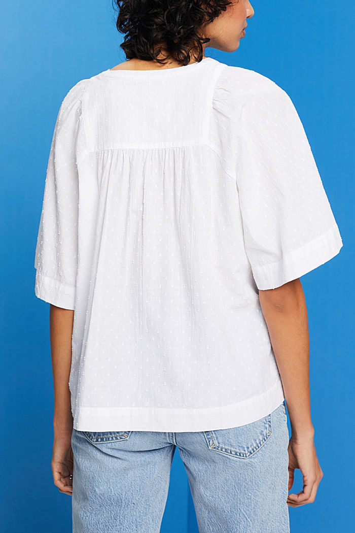 ‌薄紗棉質女裝恤衫, 白色, detail-asia image number 3