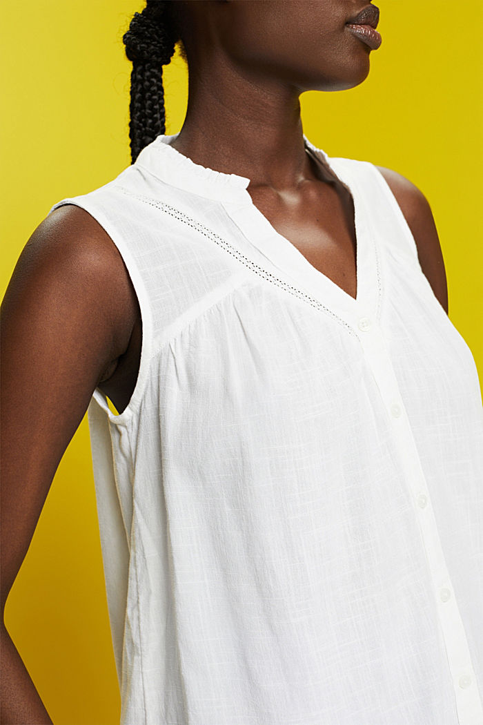 無袖女裝恤衫, 白色, detail-asia image number 2
