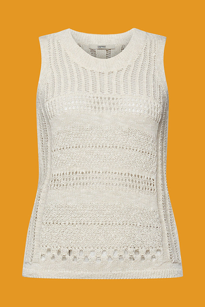 Mouline sleeveless jumper, cotton blend, ICE 4, detail-asia image number 6