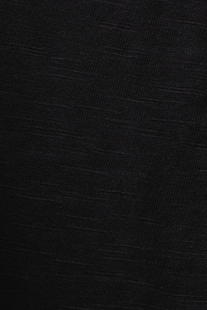 100%純棉蕾絲飾邊T恤, 黑色, detail-asia image number 5