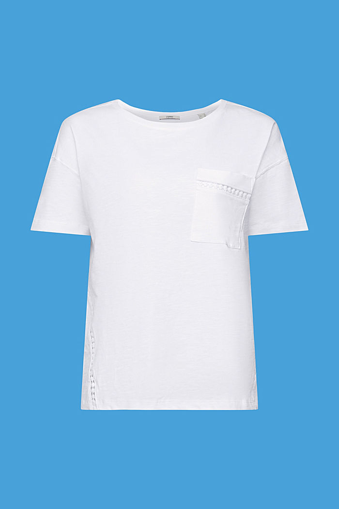 Lace Trim Cotton T-Shirt