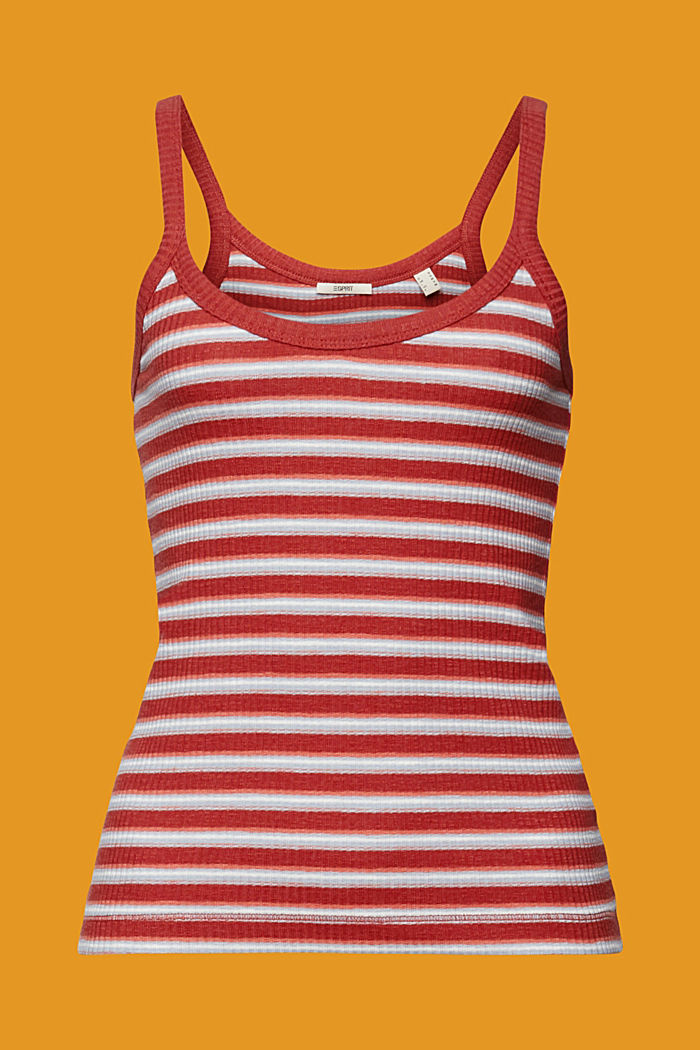 Striped Ribbed Tank Top, TERRACOTTA, detail-asia image number 6