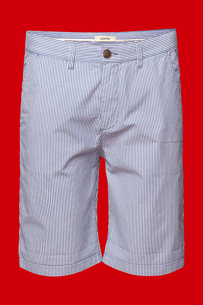 Striped chino shorts, 100% cotton, BLUE, detail-asia image number 7