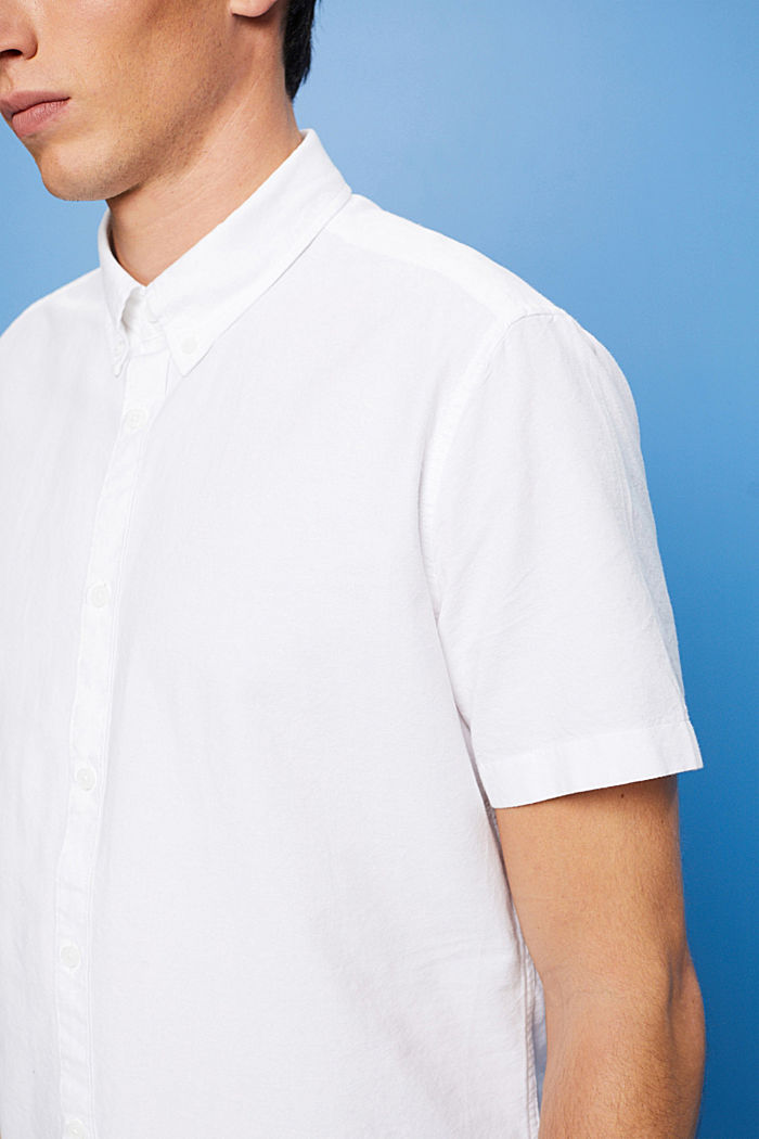 Cotton Button Down Shirt, WHITE, detail-asia image number 2