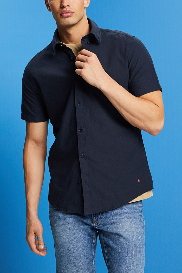 100%純棉短袖恤衫, 海軍藍, detail-asia image number 0