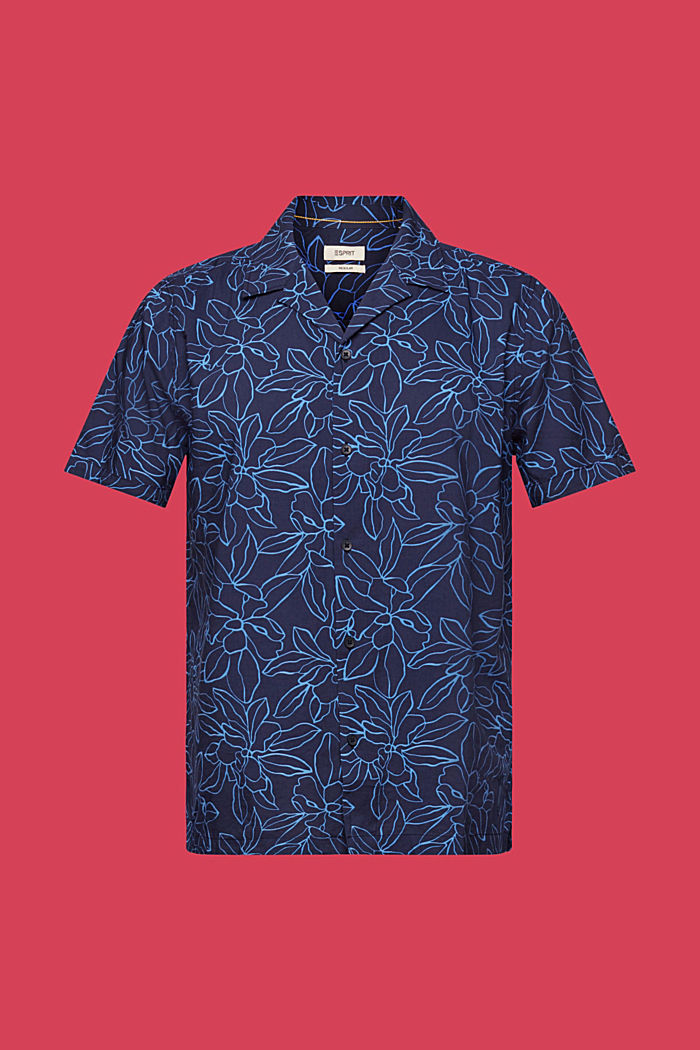 Patterned short sleeve shirt, NAVY, detail-asia image number 5