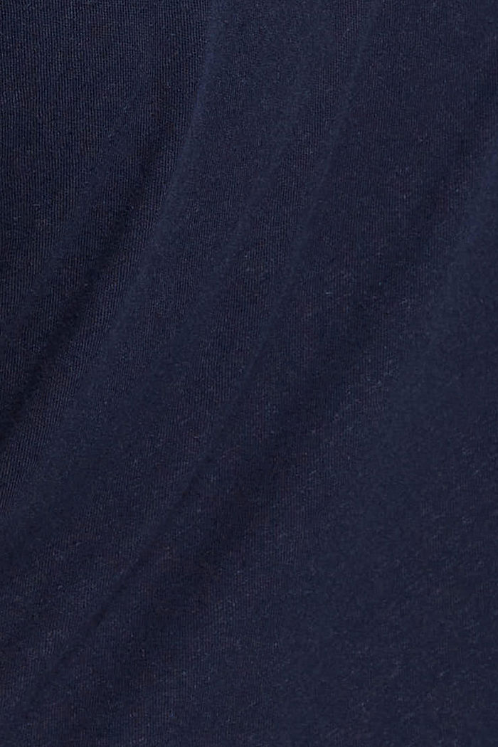 ‌棉麻混紡圓領T恤, 海軍藍, detail-asia image number 5