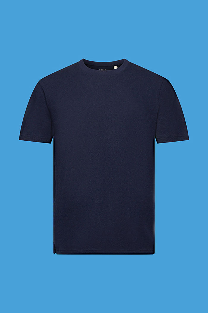 ‌棉麻混紡圓領T恤, 海軍藍, detail-asia image number 6