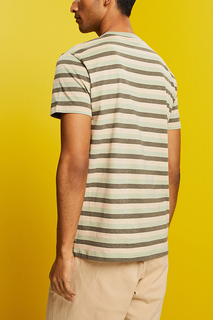 100%純棉條紋平織布T恤衫, 淺綠色, detail-asia image number 3