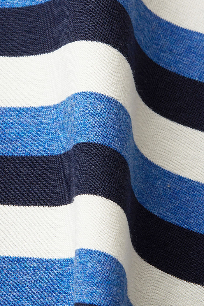 100%純棉條紋平織布T恤衫, 海軍藍, detail-asia image number 4