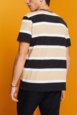 Striped jersey T-shirt, 100% cotton, BLACK, detail-asia image number 3