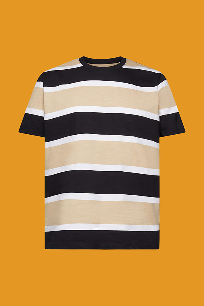 Striped jersey T-shirt, 100% cotton, BLACK, detail-asia image number 6
