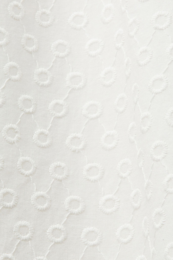 純棉刺繡長褲, 白色, detail-asia image number 6