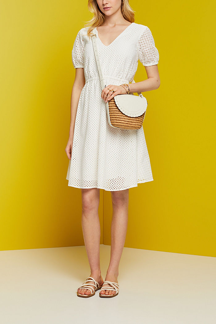 蕾絲棉質連身裙, 白色, detail-asia image number 1