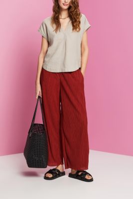 Short sleeve linen blouse, LIGHT TAUPE 2, detail-asia image number 1
