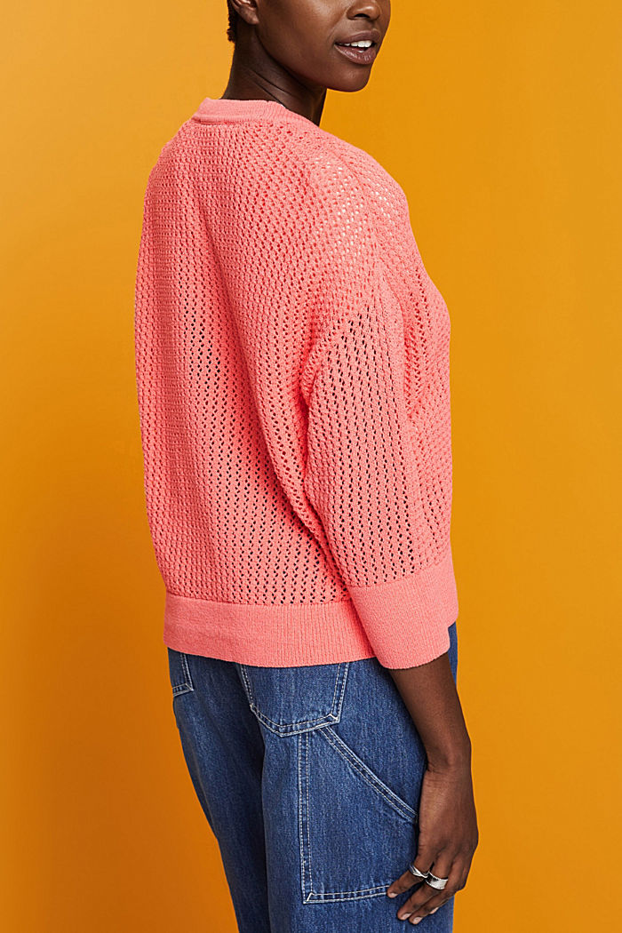 Open-Knit Cardigan, CORAL, detail-asia image number 3
