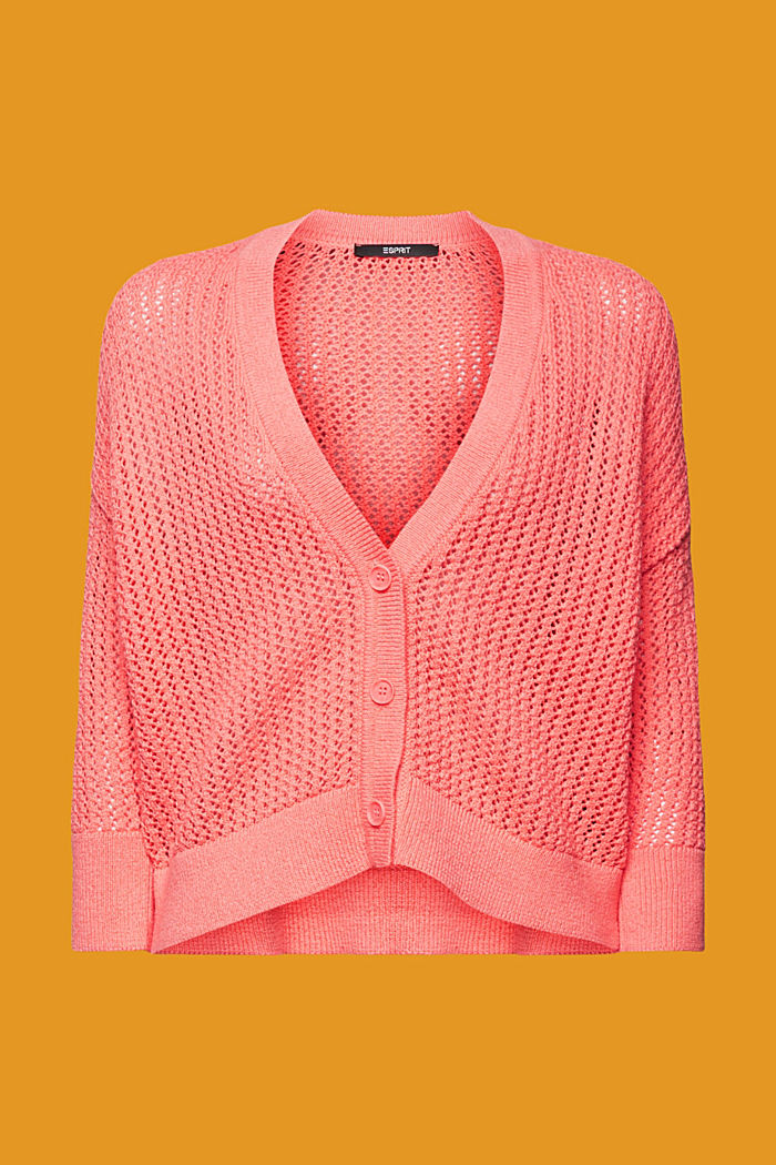 Open-Knit Cardigan, CORAL, detail-asia image number 5