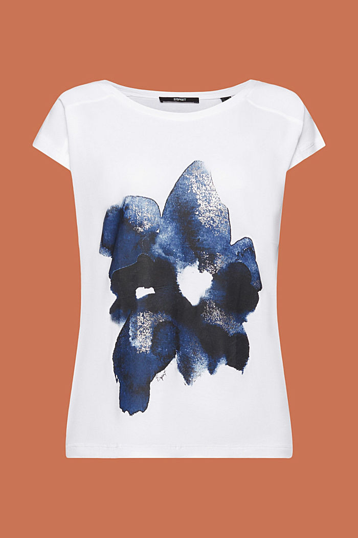 T-shirt with print, LENZING™ ECOVERO™, WHITE, detail-asia image number 6