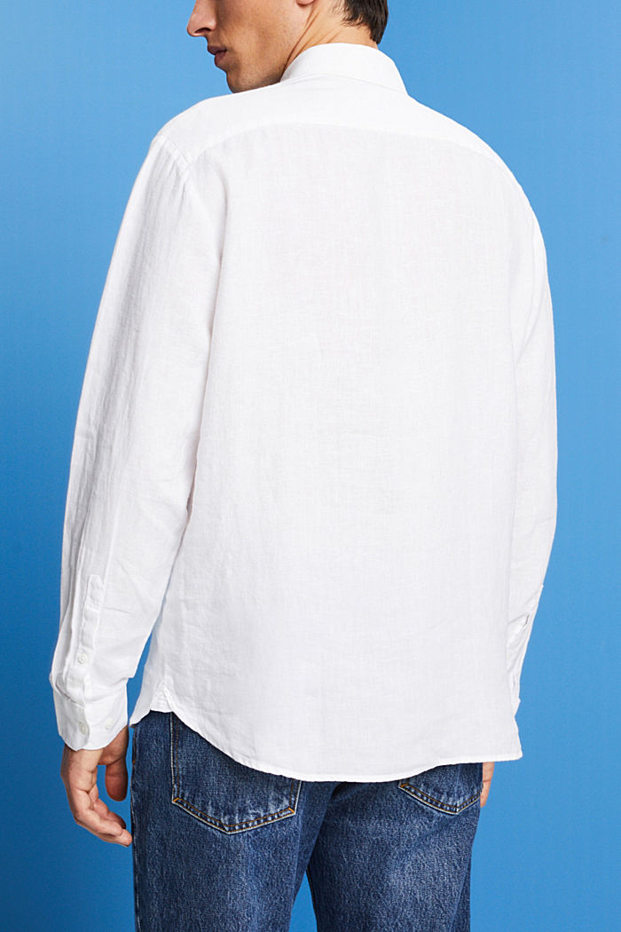 ‌亞麻男裝恤衫, 白色, detail-asia image number 3