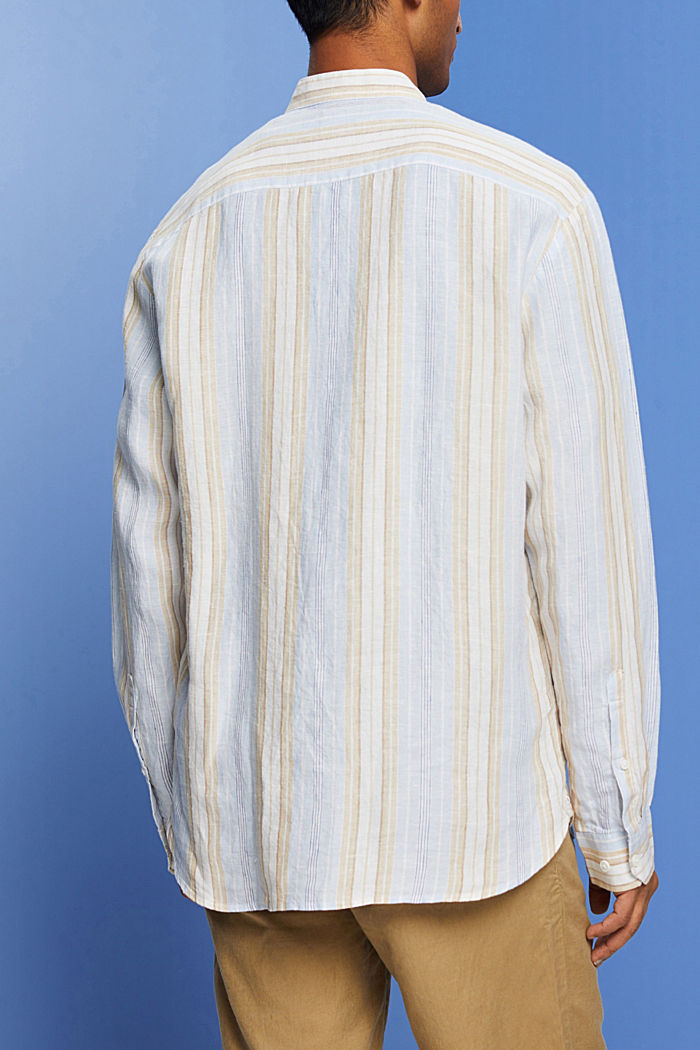 Striped shirt, 100% linen, SAND, detail-asia image number 3