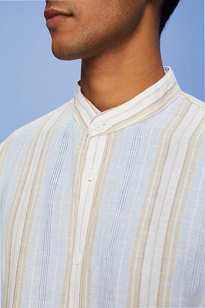 Striped shirt, 100% linen, SAND, detail-asia image number 2