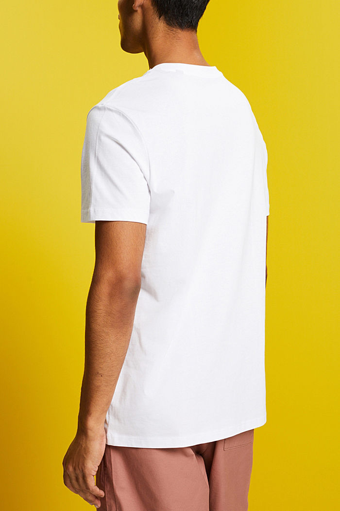 V-neck T-shirt, pima cotton, WHITE, detail-asia image number 3