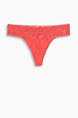 Esprit Silky hipster thong with a lace waistband at our Online Shop