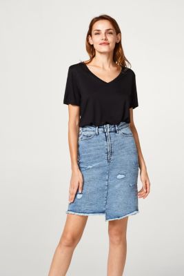 Esprit Stretch denim skirt with an intense vintage finish at our