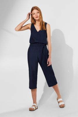 edc - Dark denim jumpsuit with a cut-out, 100% cotton at our Online Shop