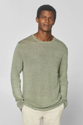 Esprit 100 linen jumper made of melange knit fabric at our Online Shop